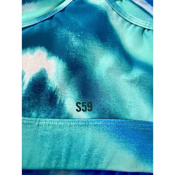 SPLITS59 SET - BLUE/GREEN TIE DYE GERI BRA TOP & LIV HIGH WAIST LEGGINGS - Picture 13 of 15